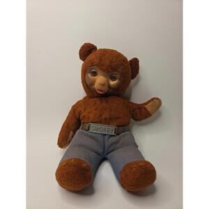Vintage Smokey the Bear Rubber Face Plush Doll Old Rare Original Belt Has Wear